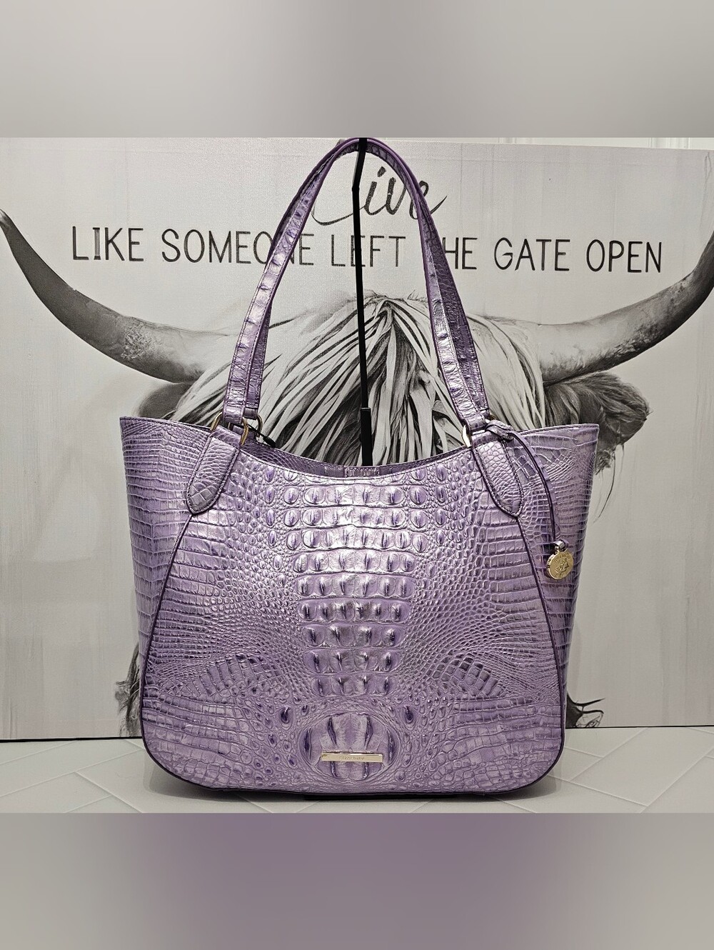 Brahmin Aliza Sheer Lavender Melbourne Leather Tote NWT